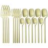Western 16Pcs Knife Fork Spoon Dinnerware Set Matte 304 Stainless Steel Dinner Cutlery Set Party Kitchen Flatware Tableware