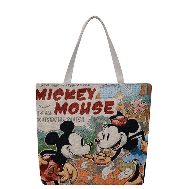 New handbag gold silk embroidered panda bag women's large-capacity shopping bag work bag