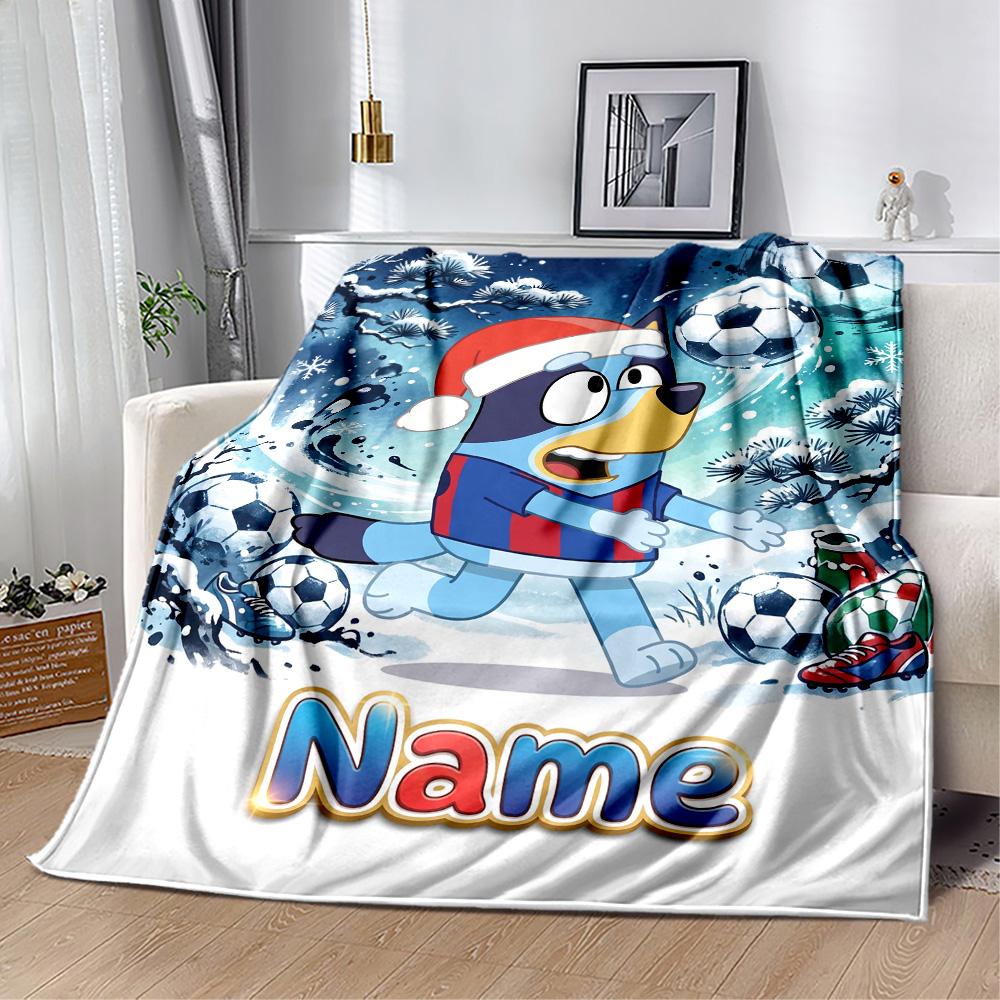 Winter Sports Fun Personalized Name Blanket Gift Customizable Blanket Warmthful Decor Throw For Livingroom Seaside Home Decor Office