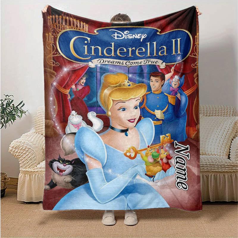 Custom 1pc Cinderella's Magical Adventure Blanket, Soft And Comfortable Blanket, Casual Warm, Camping Travel Blanket, Birthday Gift Q910186