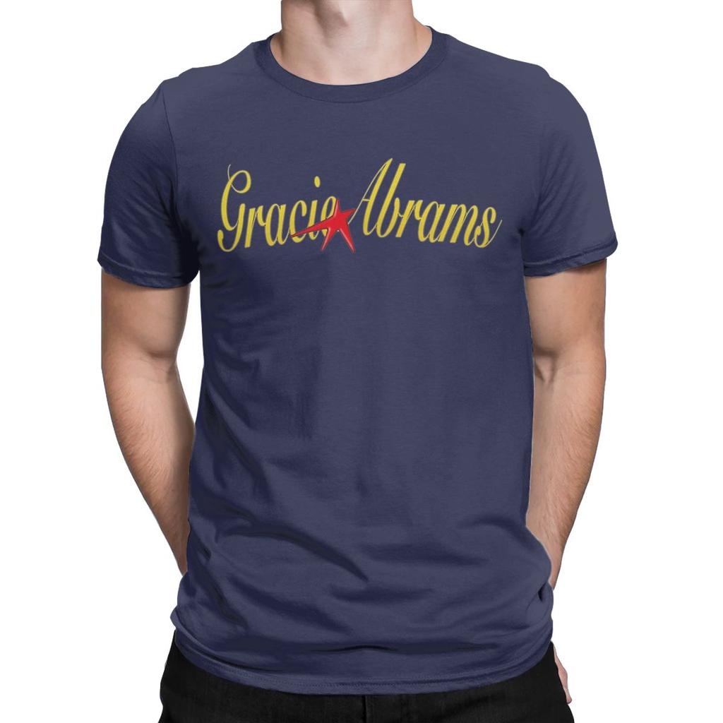 Gracie Abrams Red Star Cursive Lettering Logo T-Shirts for Men 100% Cotton Tees Short Sleeve T Shirts Gift Idea Clothing