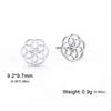 LIKGREAT Flower of Life Stud Earrings for Women Stainless Steel Round Earring Mandala Sacred Geometry Seed of Life Jewelry Gift