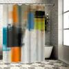 Modern Abstract Bathroom Shower Curtain With Vibrant Colors Perfect For Update Your Bath Decor!