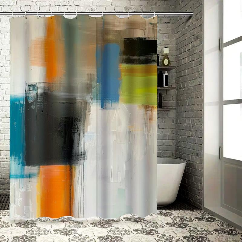 

Modern Abstract Bathroom Shower Curtain With Vibrant Colors Perfect For Update Your Bath Decor! 90x180cm