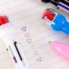1 Piece Cute Ballpoint Pen Press Cartoon Space Belt Seal Multicolor 6 In 1 Colors Stationery School Office Supplies