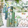 40Pcs Green Printed Precuts Fabric Jelly Rolls Sewing Material 6.3x25CM Cotton Strip DIY Cotton Craft Strips Plain Fabric