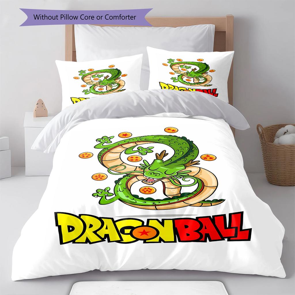 Shenron Pattern Bedding,Quilt Set Quilt Cover Pillowcase Home Birthday Gift (1 * Duvet Cover + 2 * Pillowcase, Without Core)