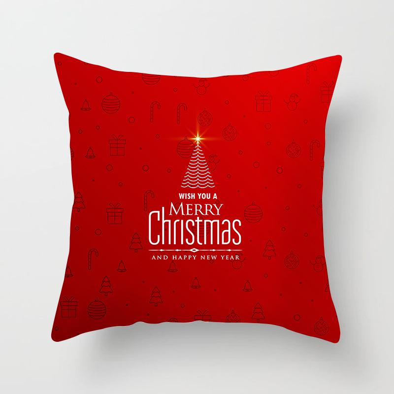 Merry Christmas and Happy New Year Decorative Pillow Cover Sofa Car Office Seat Cushion  Bedroom Room Home Decoration