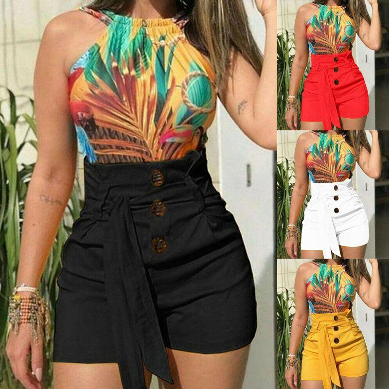 Stylish Women's High Waisted Button Shorts For Summer Casual Loungewear Comfort