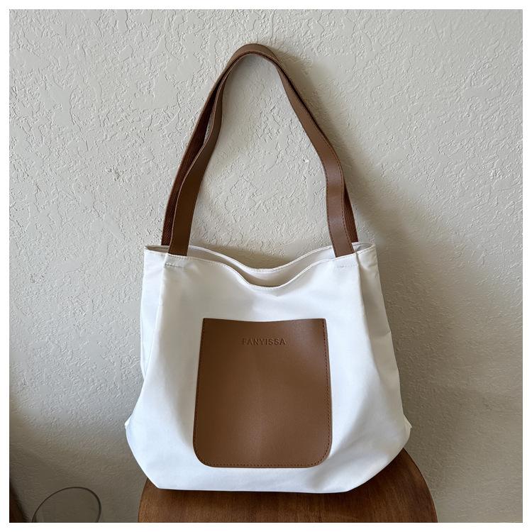 

Вместительная повседневная новая сумка-тоут из холста и ткани Оксфорд с простой текстурой, на плечо, для переноски в руках