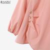 ZANZEA Women 3/4 Sleeve Blouse and Long Skirts Muslim Casual Two Piece Sets