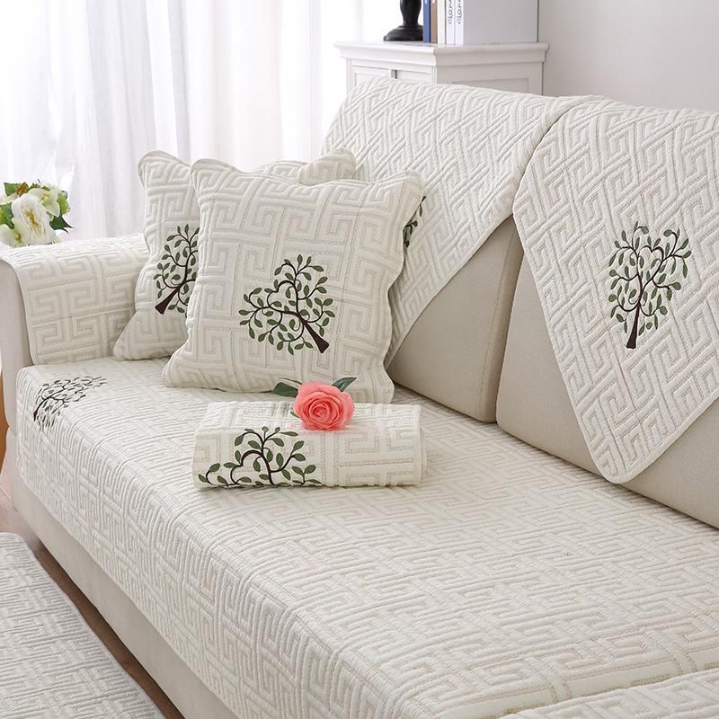 Pure Cotton Chinese Sofa Cushion, Universal Non-Slip In All Seasons, High-End Solid Wood Sofa Seat Cushion, Simple Modern Cover Cloth Cover Towel