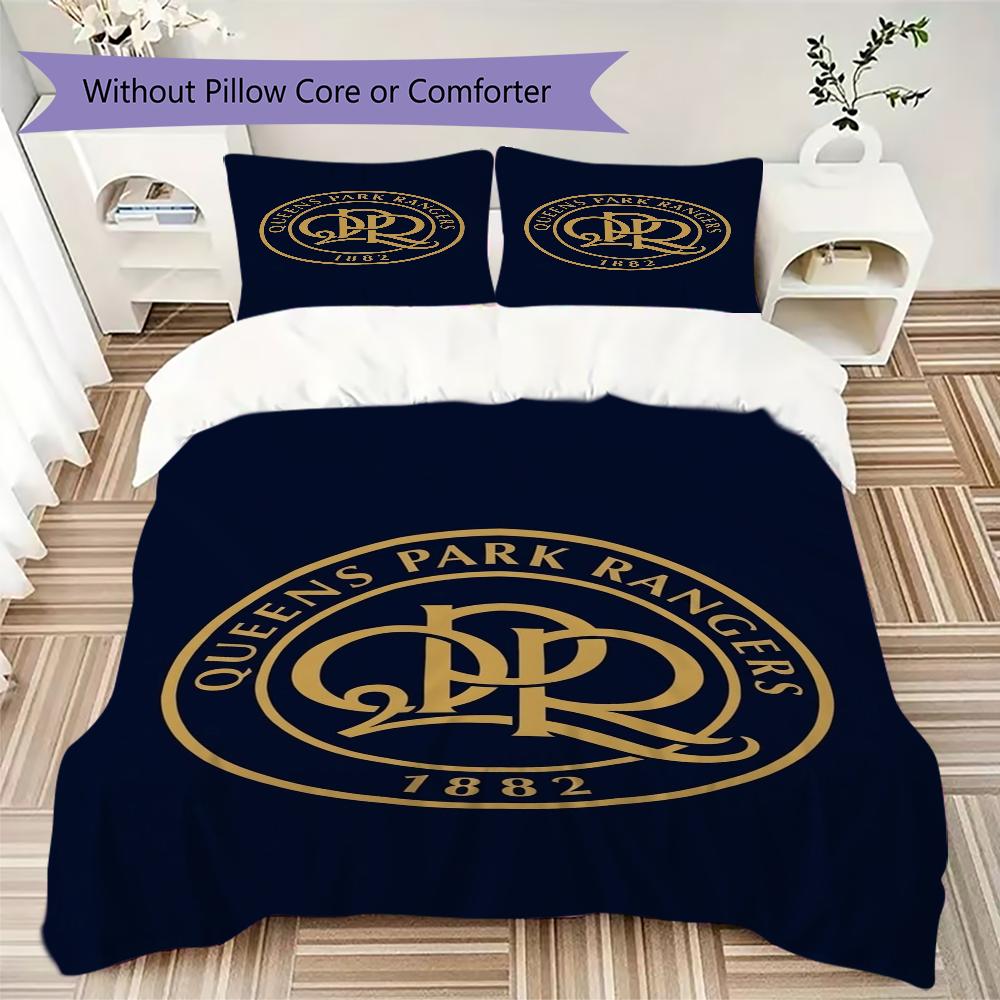 Queens Park Rangers fc Pattern Bedding uilt Set uilt Cover Pillowcase Home Decoration Birthday Gift (1 * duvet cover + 2 * pillowcase without core)