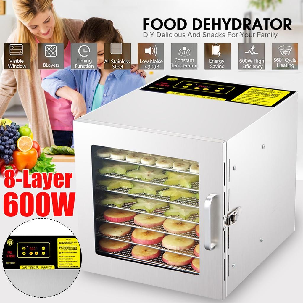 220V 600W 8 Trays Beef Jerky Making Tools Drying Machine Fruit Dryer Dehydrator for Fruit Meat Food Home Appliances