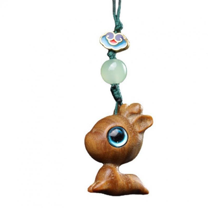 Wooden Cartoon Deer Phone Charm and DIY Pendant Gifts