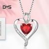 Heart Necklace Cubic Zirconia Love Heart Pendant Necklace Birthday Valentine's Day Mother's Day Jewelry Gift for Women