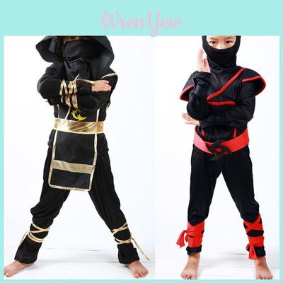 Stunning Boys Kids Ninja Assassin Samurai Warrior Fancy Dress Costume For Halloween