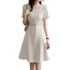 High-end acetic acid dress summer  new high-end waist temperament celebrity a-word skirt