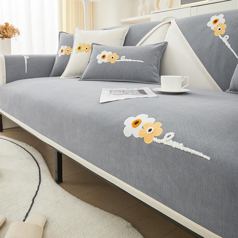 Chenille Sofakissen Ganzjahres Universal Neueste Zeitgenössische Einfache Winter Rutschfeste Sitzbezug Bezugsstoff Verdickt