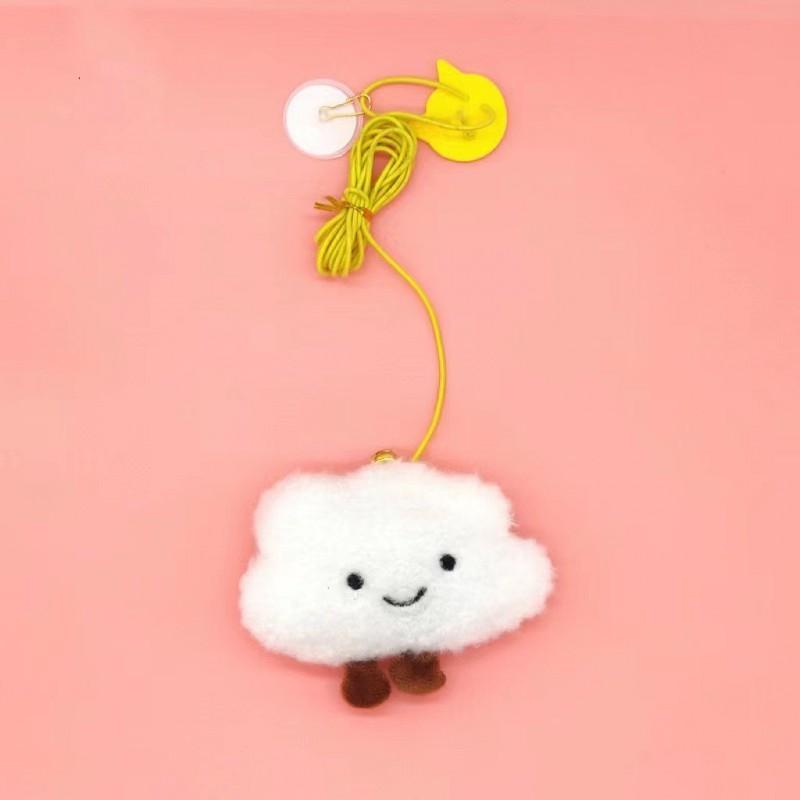 Interactive Cat Toy With Hanging Swing Design Retractable String Bell Feather Indoor Play Mental Stimulation