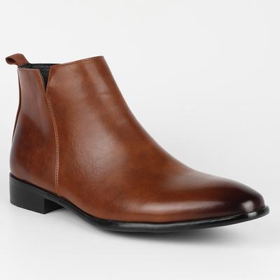 Bottine Homme Talon Haut Cuir Véritable Homme 2025 Bout Pointu Robe Mariage Chaussures Homme Fermeture Éclair Latérale Bottes Basiques pour Homme