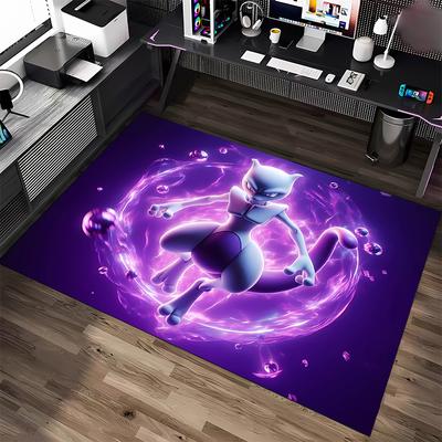 Cool Pokemon-Mewtwo Kreslený Anime Koberec do Obývacího Pokojového Herního Koberce Měkká Podlaha Kreslené Koberce Koupelnová Rohožka Jóga Podložka Domácí Dekor