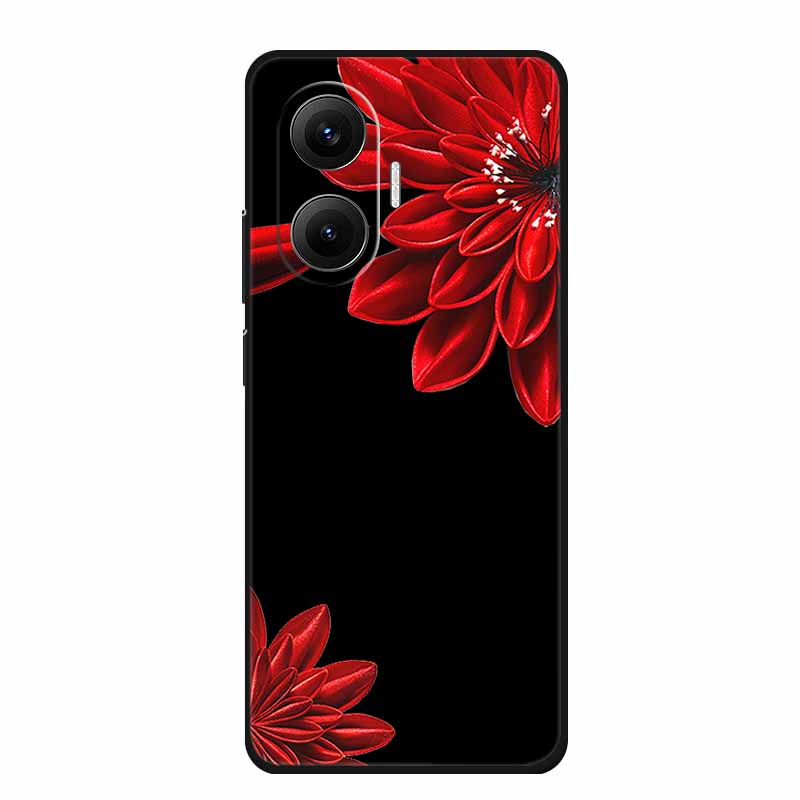Black Silicone Case For Redmi Turbo 4 Pro A5 4G Case Cartoon Cat Soft Back Cover For Xiaomi Poco X7 Pro C71 Poco M7 4G Plus Case