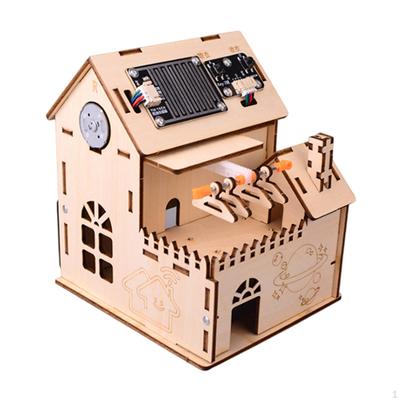 Wooden Smart Home Kit Stem Educational Set Automatic Light Easy Assembly Teaching Aids for School