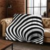 3D Mosaic Visual Geometry Illusion Flannel Blanket Soft Warm Blanket for Bedroom Living Room Bed Travel Camping Picnic Gift