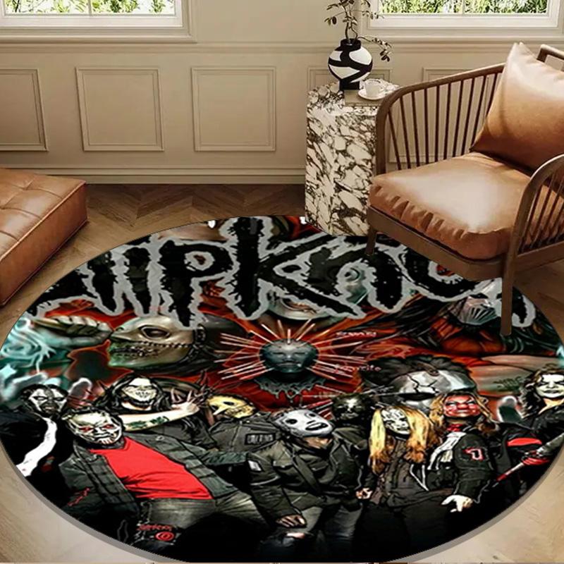 Rock music Slipk-not  Round Rug for Livingroom,Bedroom, Palyroom, Chair Rug, Area rug, Circle Carpet, Large Size Fan Christmas gift