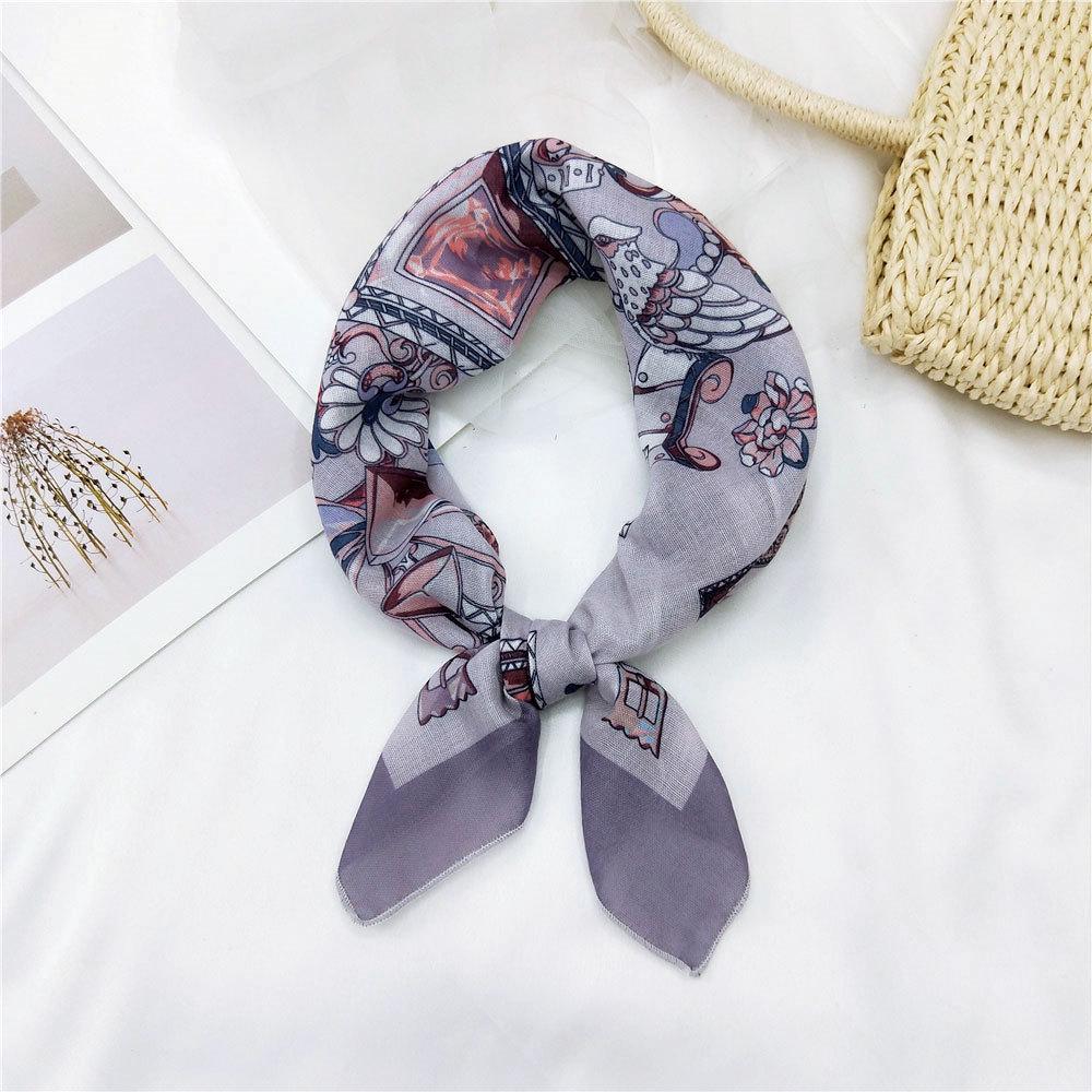 Versatile Cotton Linen Silk Scarf: Spring & Autumn Unisex Small Square Neck & Head Accessory
