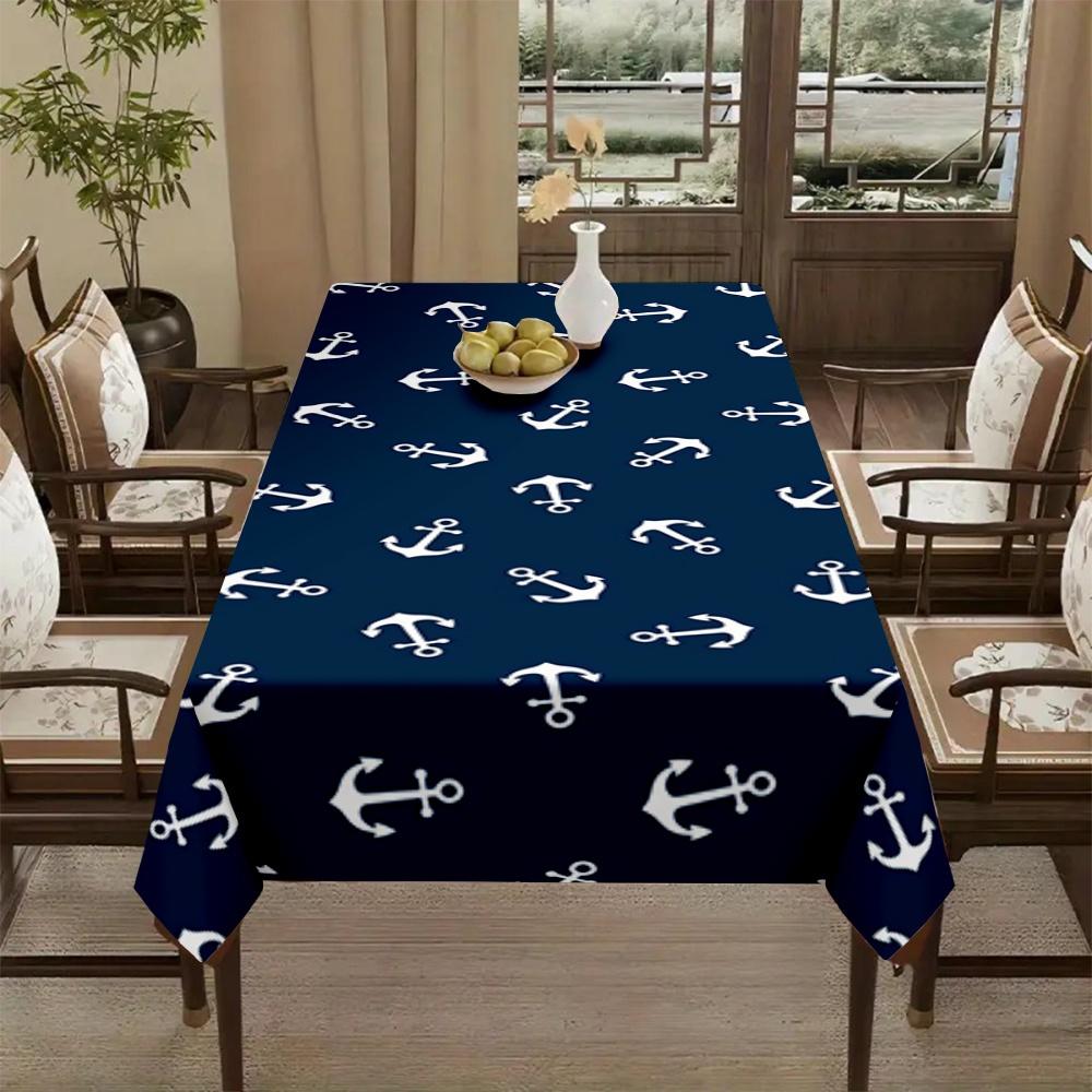 Exquisite and fashionable anchor pattern tablecloth - suitable for picnics, camping, weddings, and partieszyc