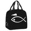 Catholic Jesus Cross Insulated Lunch Box for Women Warm Cooler Thermal  Bag Kids School Children Picnic Food Container Tote