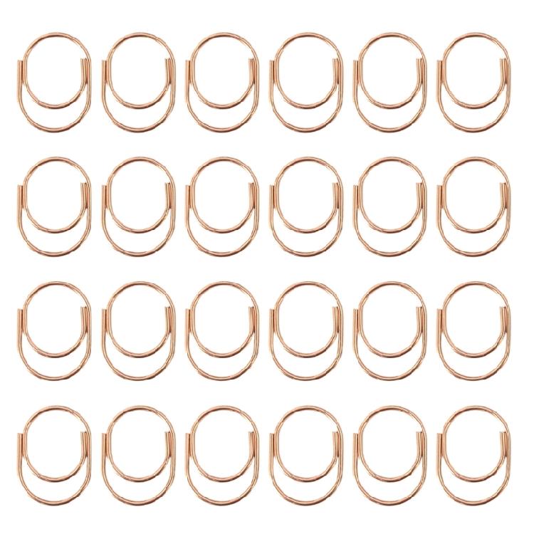 

24Pcs Decorative Paperclips Stainless Steel Paper Clip Small Bookmarks Clip for File Document Postcard Picture Storage розового золота