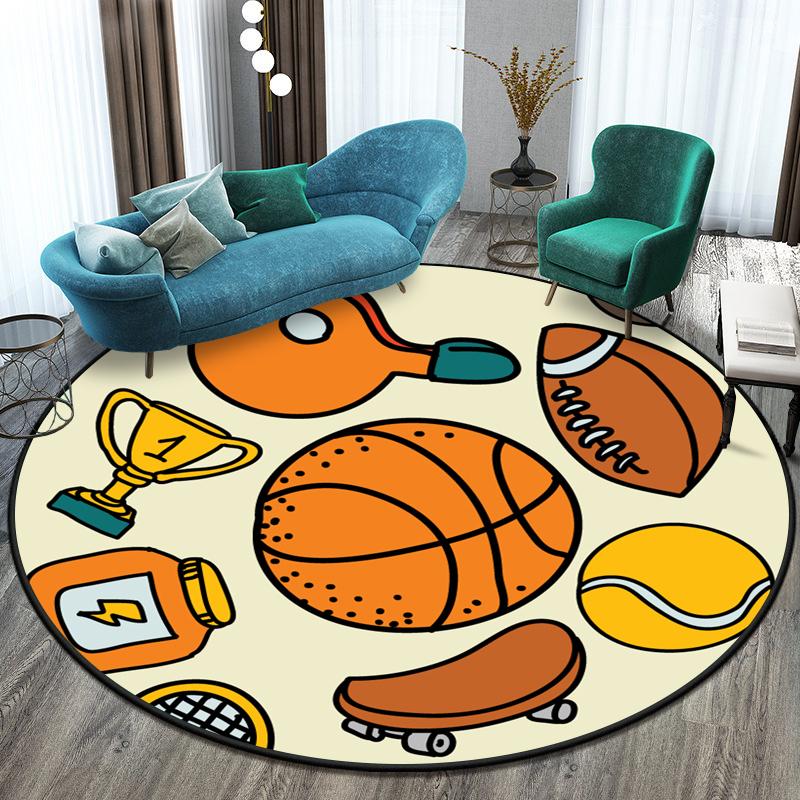 Cute Cartoon Pattern Round Carpet Floormat Living Room Carpet In Children 'S Crawl Play Area Washroom Floor Mat Area Rug Door Mat
