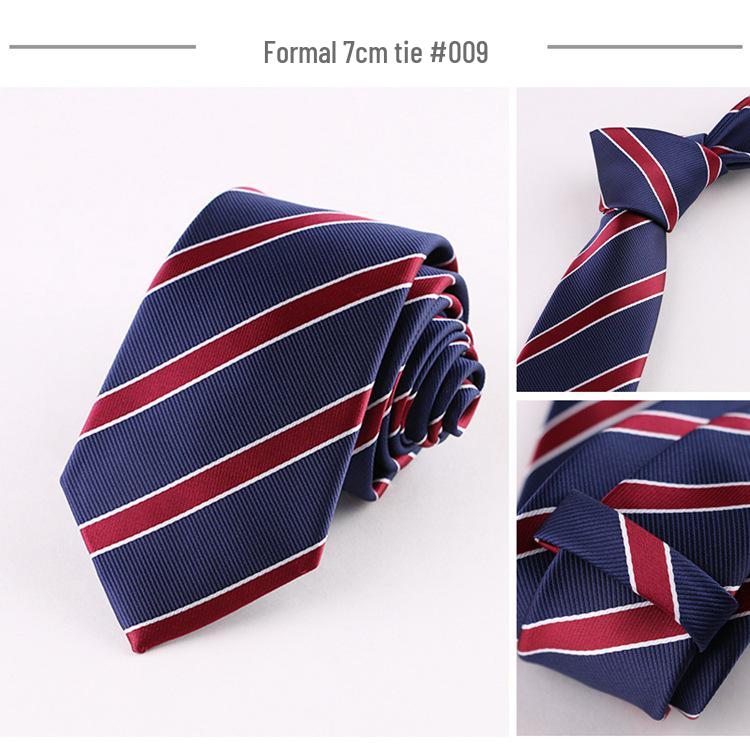Men s Retro Business Casual Black Striped 7cm Hand-Tied Tie