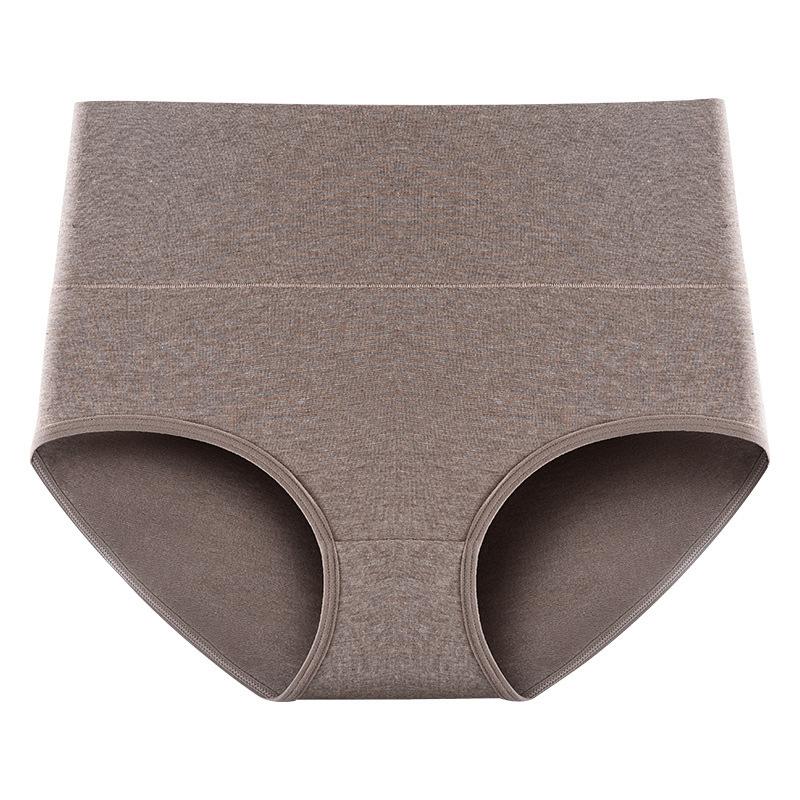 Women's Large Size Colored Cotton Antibacterial Pure Cotton Belly High Waist Triangle Briefs