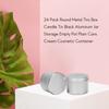 BHBL 24 Pack Tins Box Candle Tin Black Aluminum Jar Storage Empty Pot Plain Cans Cream Cosmetic Container