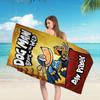 Cartoon Dog Man Microfiber Blanket Quick Drying Beach Towels Oversized Printing Super Absorbent Pool Towel Blanket