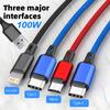 4-in-1 USB To Type-C&Micro Fast Charging Cable 3A Quick Charge Data Cord for Xiaomi Samsung iPhone-Multi-Device High Speed Charg