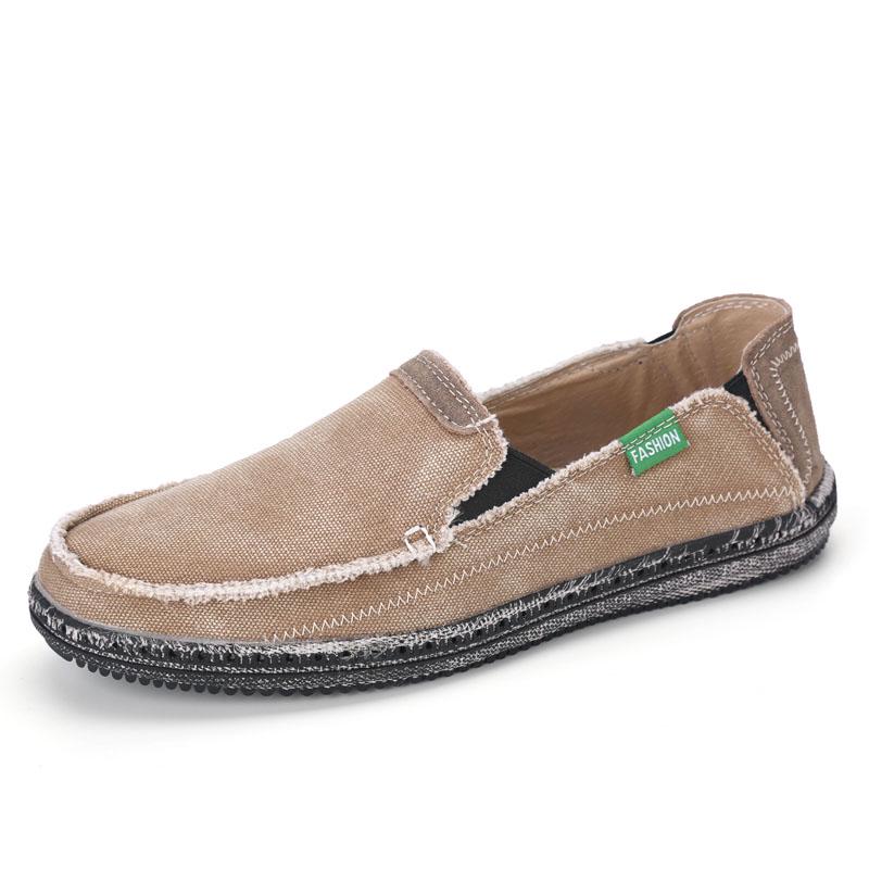 Outdoor Men's Casual Denim Canvas Footwear Fashion Style Designer Loafers Breathable Mens Sneakers Slip On Male Vulcanize Shoes