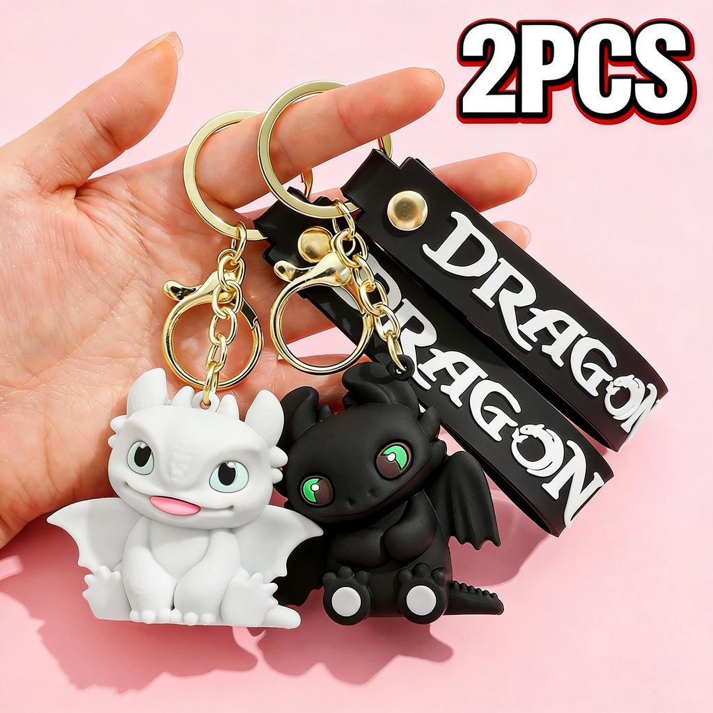 New How to Train Dragon Toothless Keychain Night Fury PVC Figurine Zinc Alloy Key Ring Backpack Charm Pendant Decor Accessory