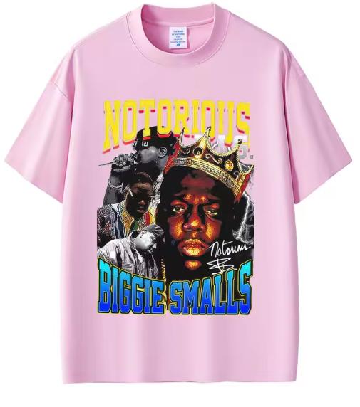 Rapper The Notorious Big Graphic TShirt Biggie Smalls Print T Shirts Unisex Hip Hop Fashion Tees Male Cotton Oversized TShirts