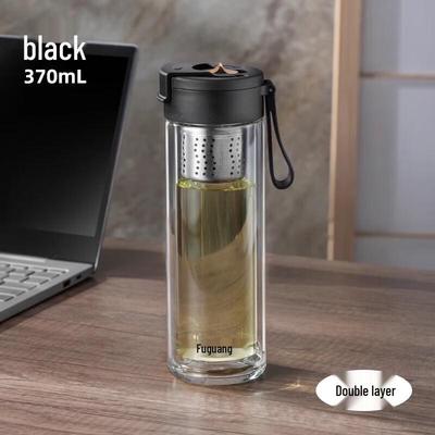 Double-Layer Tea Separation Glass Mug