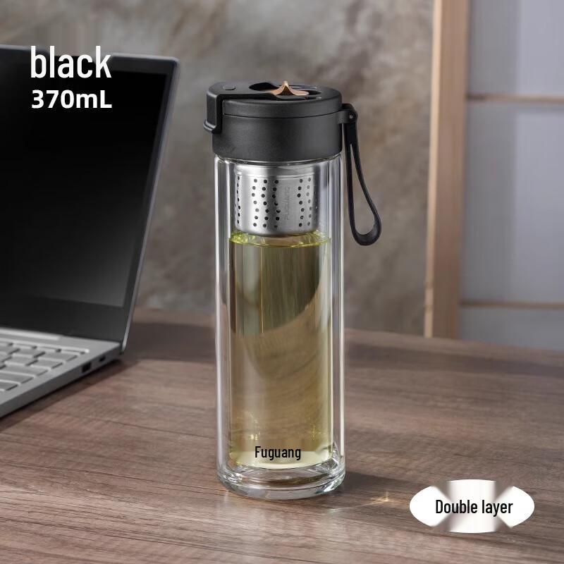 FUGUANG Double-Layer Tea Separation Glass Mug