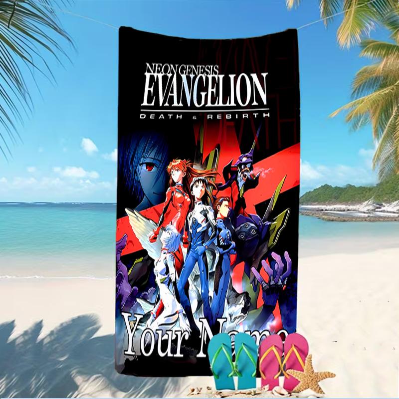 Customizable personalized beach towels Neon Genesis Evangelion themed designs.Suitable for the beach, yoga, sports;ideal as beach accessories