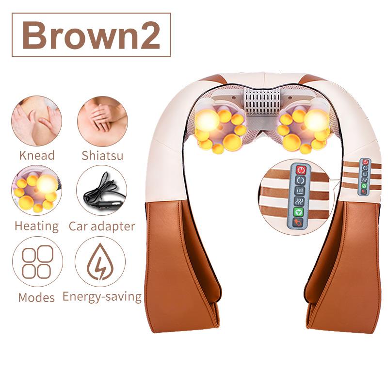 16 Massage Heads Heating Neck Shoulder Kneading Massager Cervical Health Care Back Waist Relaxation Massage Shawl