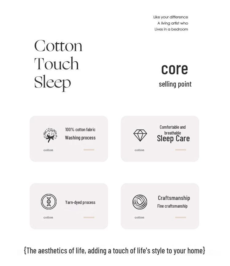 Sada 2 povlaků na polštáře z čisté bavlny barvené přízí, 48x74 cm, pro jednu osobu, povlaky na polštáře z prané bavlny.