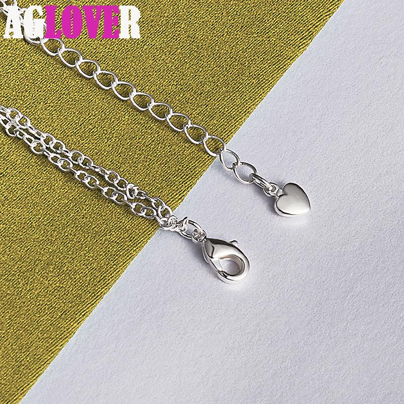 925 Sterling Silver White AAA Zircon Heart Bracelet Jewelry