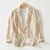 Giacca Blazer Suit da Uomo Traspirante in Lino e Cotone per Uomo Cappotto per Estate Business Abbigliamento Maschile Leggero